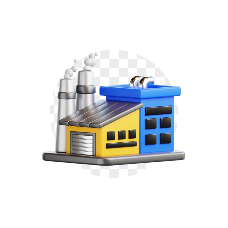 PSD factory building 3d icon