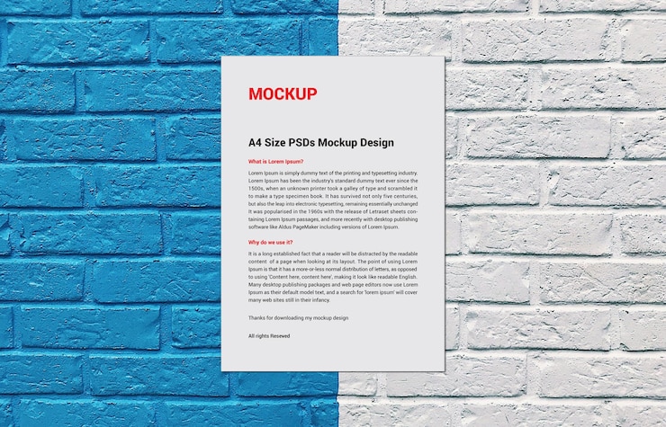 PSD factura de panfleto de cartaz de menu de lado único de prémio folheto de capa de fax de papel de carta de folheto ou mockup de carta