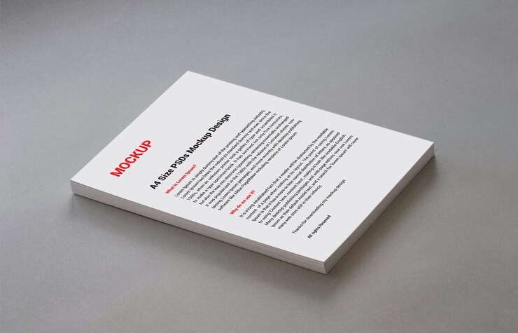 Factura de folleto de cartel de menú premium, folleto de portada de fax en papel de carta o archivo de maqueta de PSD sin letra