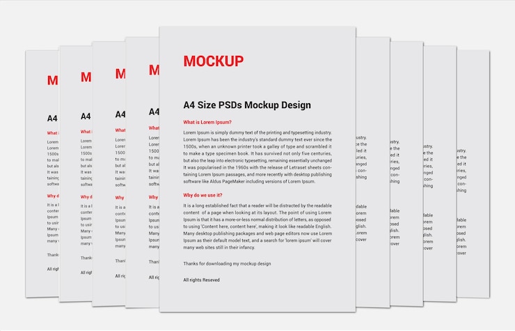 Factura de folleto de cartel de menú premium, folleto de portada de fax en papel de carta o archivo de maqueta de PSD sin letra