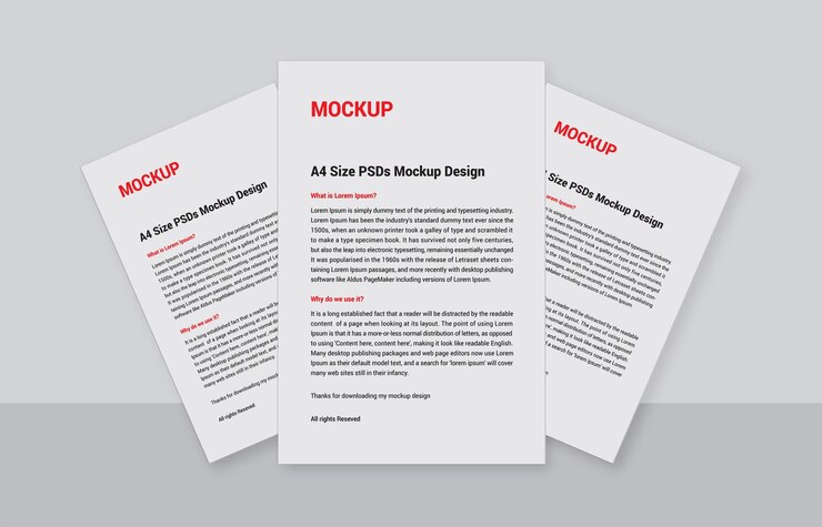 Factura de folleto de cartel de menú premium, folleto de portada de fax en papel de carta o archivo de maqueta de PSD sin letra