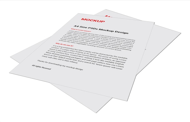 Factura de folleto de cartel de menú premium, folleto de portada de fax en papel de carta o archivo de maqueta de PSD sin letra