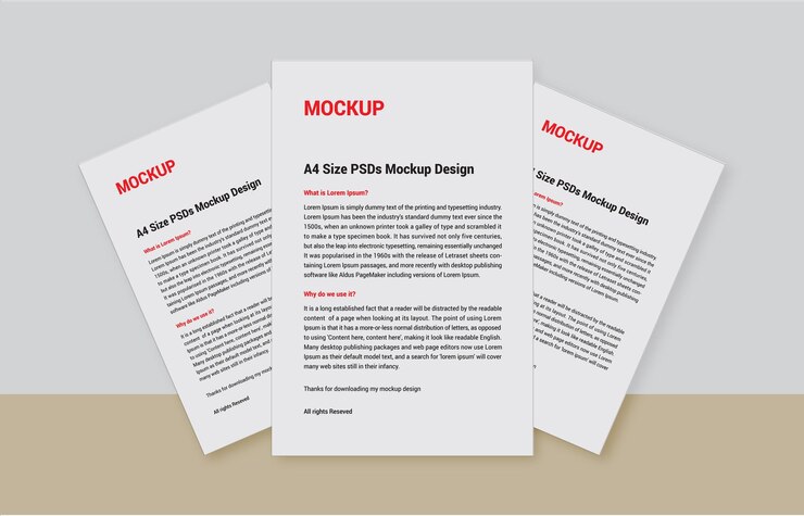 Factura de folleto de cartel de menú premium, folleto de portada de fax en papel de carta o archivo de maqueta de PSD sin letra