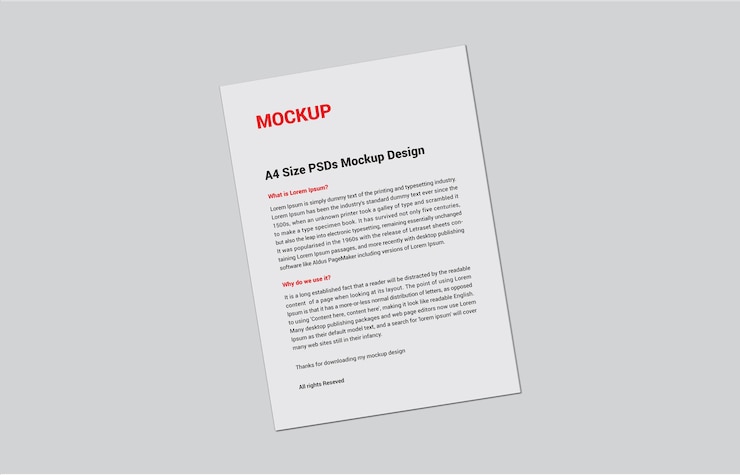 Factura de folleto de cartel de menú premium, folleto de portada de fax en papel de carta o archivo de maqueta de PSD sin letra