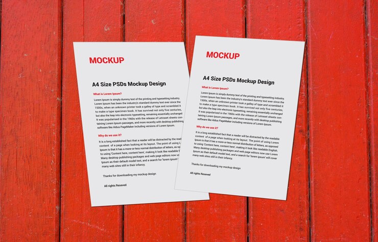 Factura de folleto de cartel de menú premium, folleto de portada de fax en papel de carta o archivo de maqueta de PSD sin letra