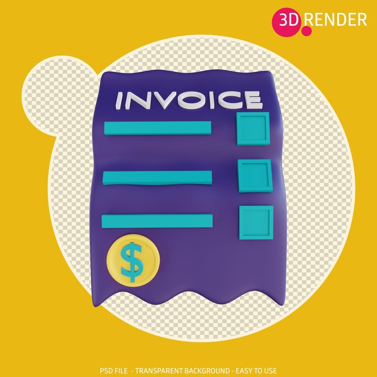 PSD factura de icono 3d