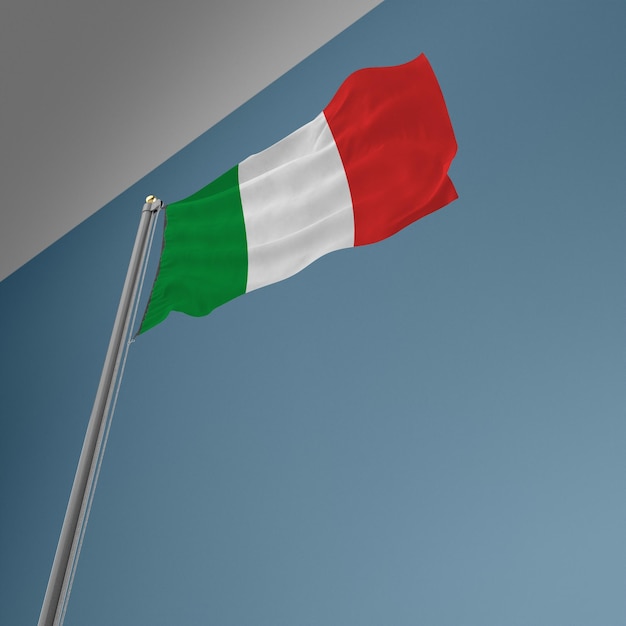 Fahnenstange mit italienischer Flagge