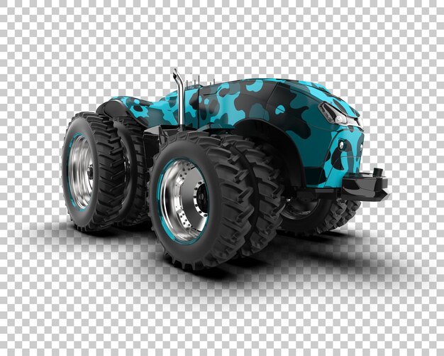 Fahrerloser Traktor isoliert auf dem Hintergrund 3D-Rendering-Illustration