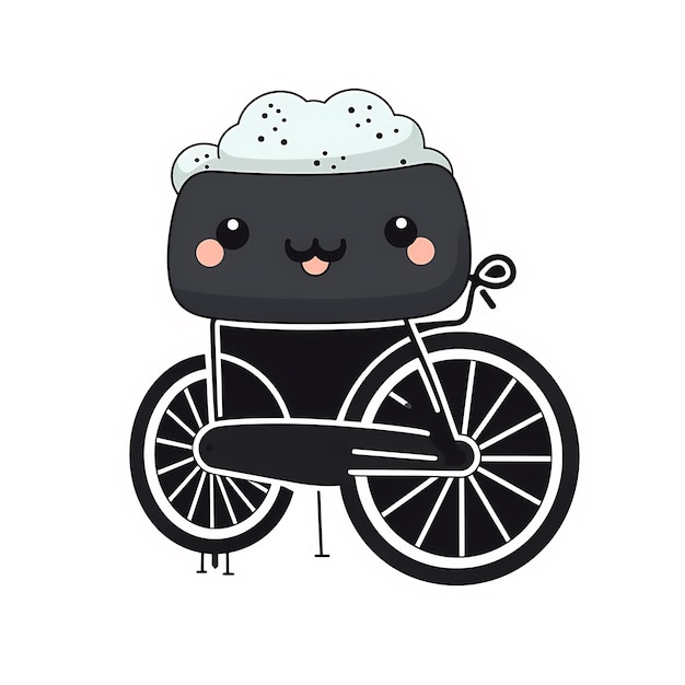 Fahrrad-kawaii-aufkleber png durchsichtige datei