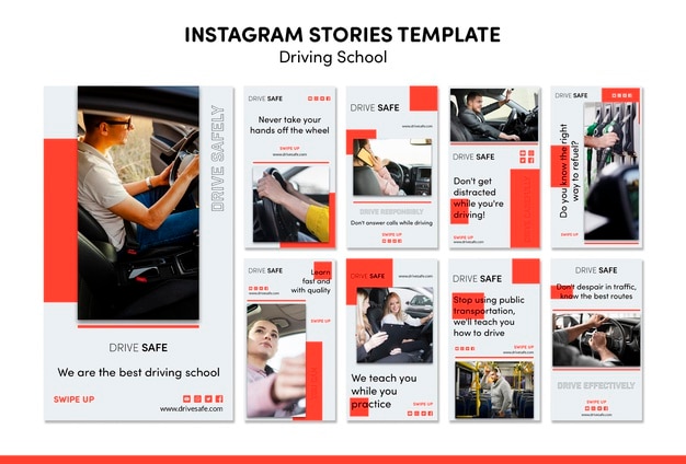 Fahrschule Instagram Geschichten Vorlage