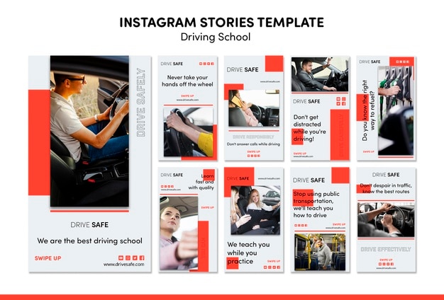 PSD fahrschule instagram geschichten vorlage
