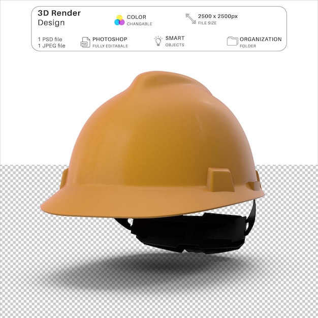 Fail PSD de modélisation 3D du casque de sécurité de construction
