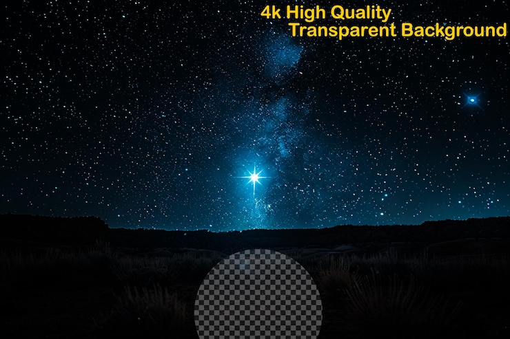 PSD faint and distant light emitted by stars in the night sky on transparent background