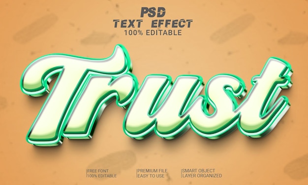 Faire Confiance Au Fichier Psd D'effet De Texte 3d