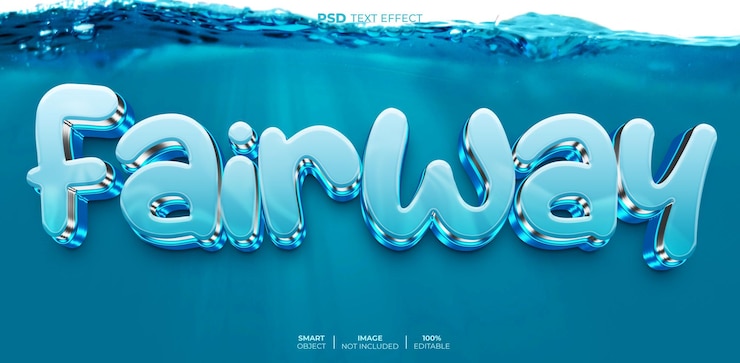 PSD fairway 3d editable text effect