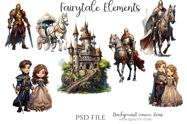 PSD fairy tail elements märchen-fantasie-clipart