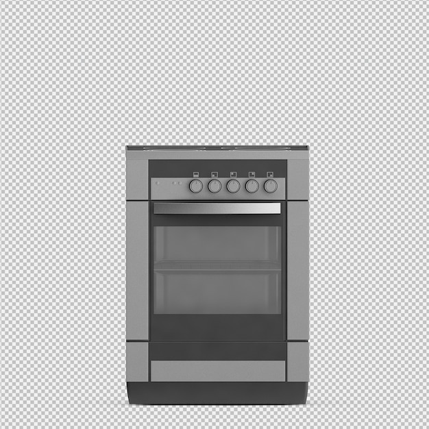 Faixa de cozinha isométrica 3D render