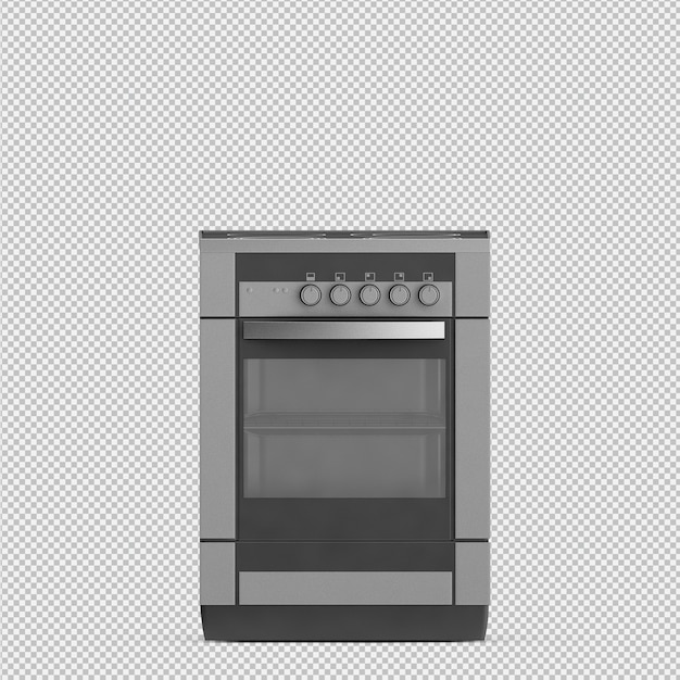 PSD faixa de cozinha isométrica 3d render