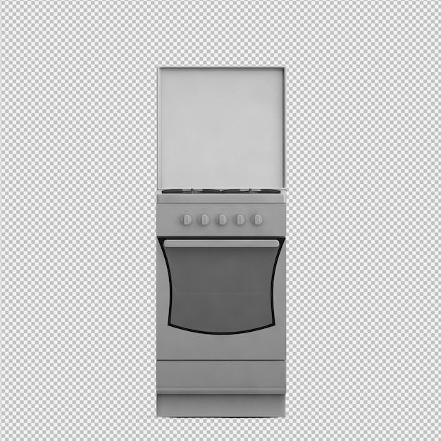 PSD faixa de cozinha isométrica 3d render