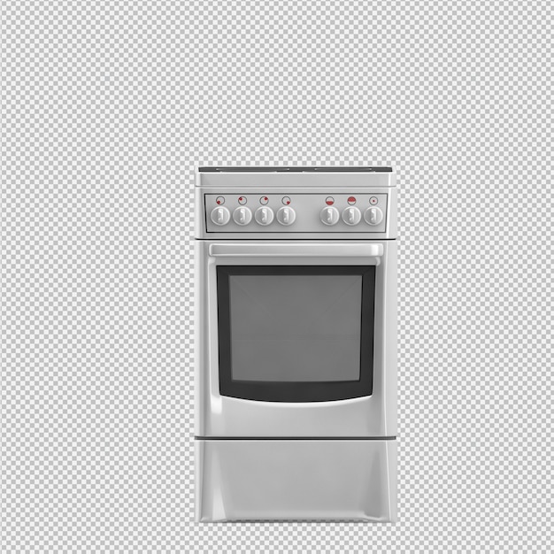 PSD faixa de cozinha isométrica 3d render