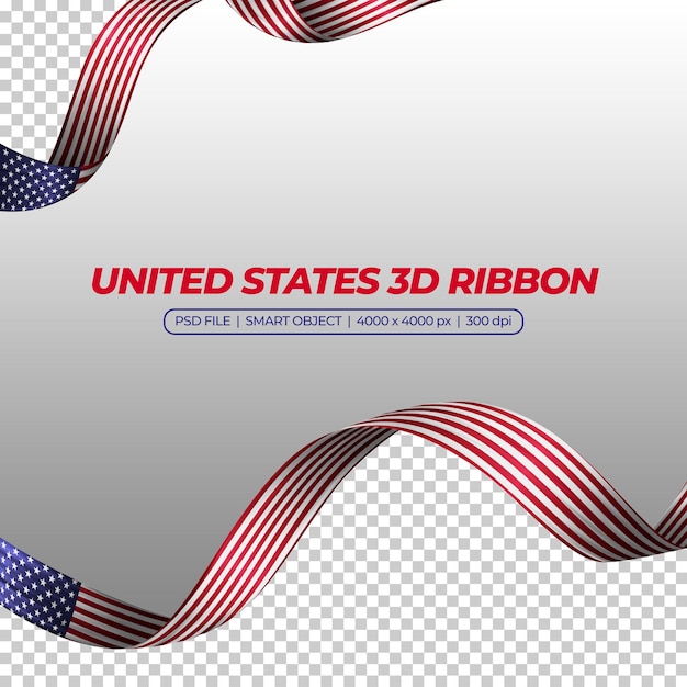 Faixa de opções com a cor da bandeira dos estados unidos 3d