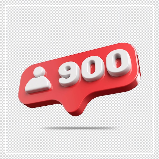 Faixa número 3d do ícone 900 seguidores