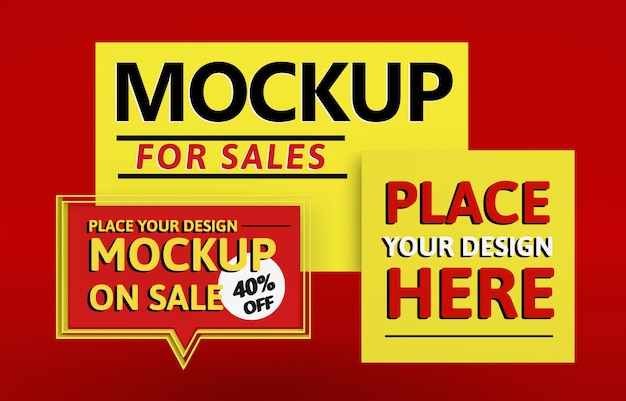 PSD faixas de mock-up de grande venda com oferta especial