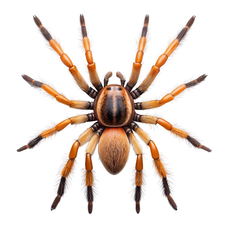 PSD fake rubber spider on white background