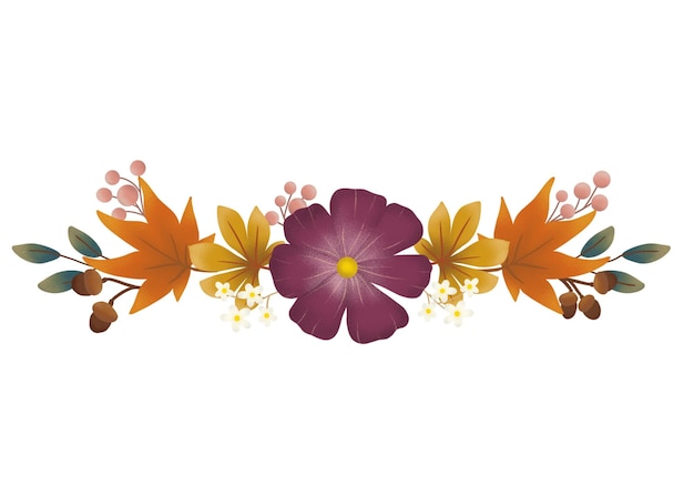 Fall Botanical Line Grenze