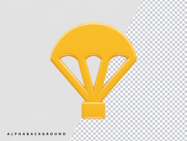 Fallschirm-symbol 3d-illustration 3d-rendering-element