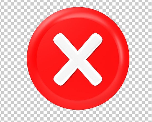 Falsches x falsches Häkchen rotes Symbol 3d rendern