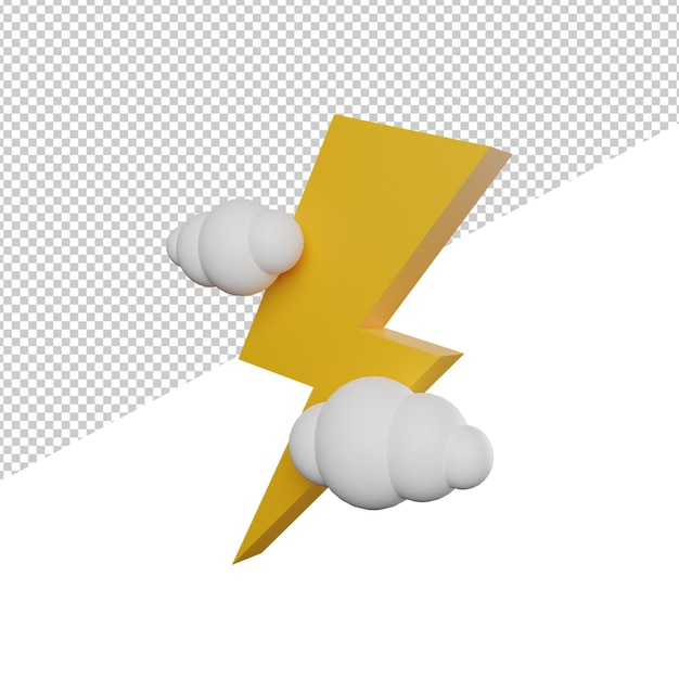 PSD falsh con fondo transparente de renderizado de ilustración 3d de vista lateral de nube