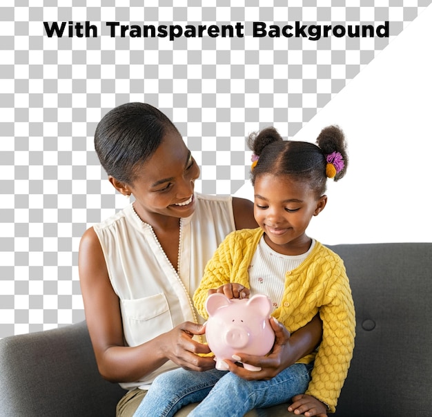 Famiglia felice e allegra che si diverte con uno sfondo trasparente PSD PNG