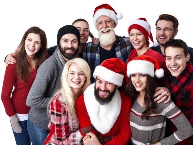 Familia celebrando la navidad aislada