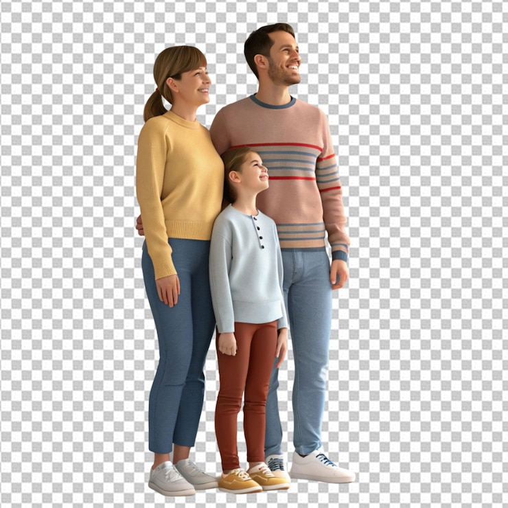 PSD família feliz 3d