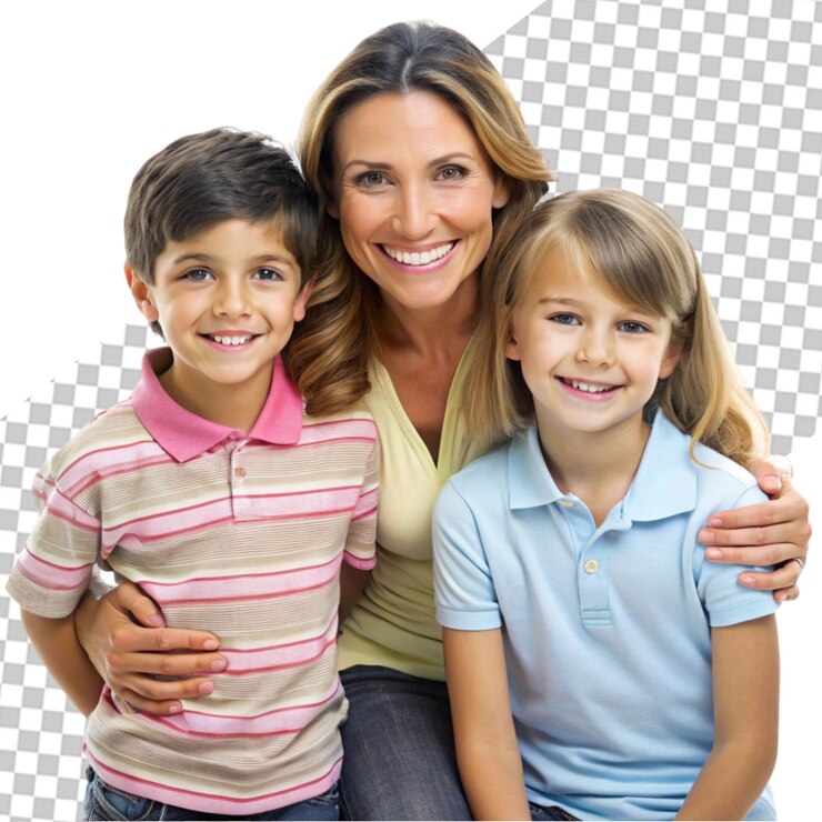 PSD una familia feliz divirtiéndose