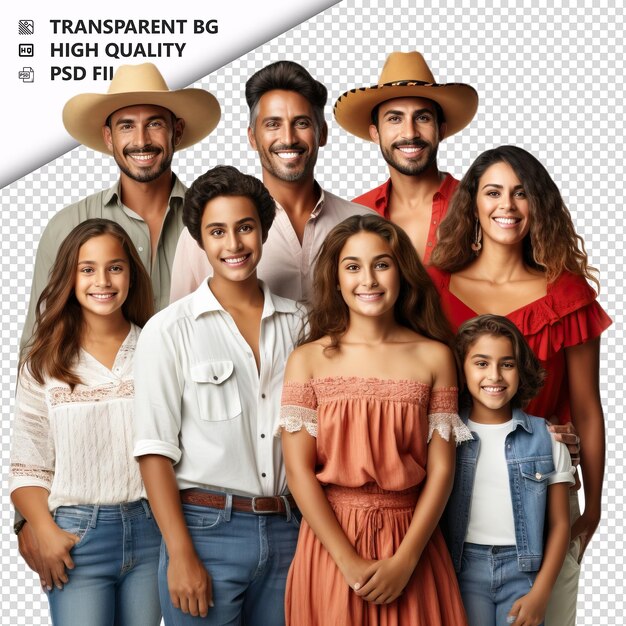 PSD la familia latino afortunada estilo ultra realista fondo blanco