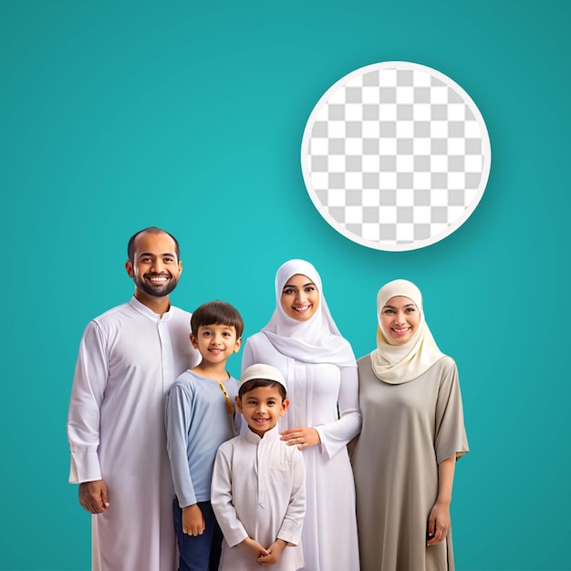 PSD familia musulmana feliz padres e hijos