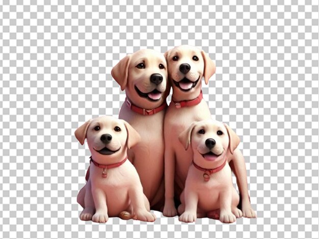 PSD familia de perros en 3d