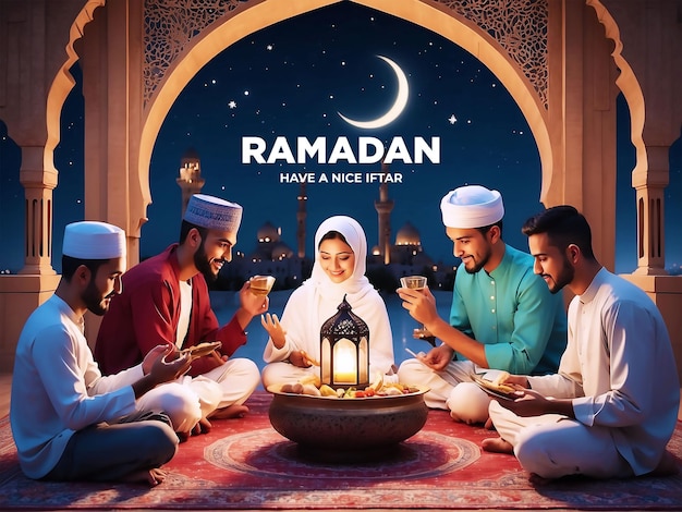 PSD las familias musulmanas rompen su ayuno durante el ramadán con oraciones cálidas a alá