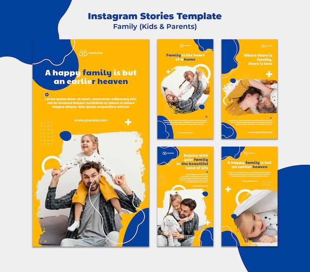 Familien-Instagram-Geschichtenschablone mit Foto