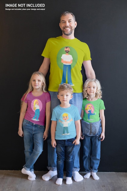 PSD familien-t-shirt mockup