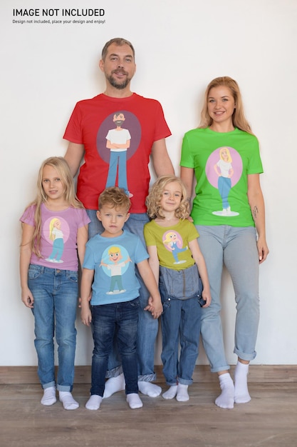 PSD familien-t-shirt mockup