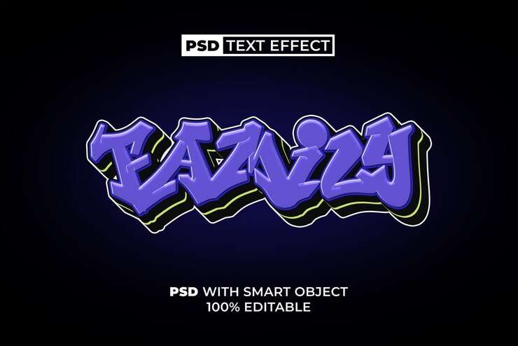 PSD family text effect estilo de graffiti efeito de texto editável