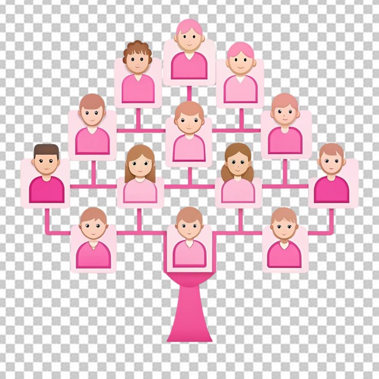 PSD family tree transparent background