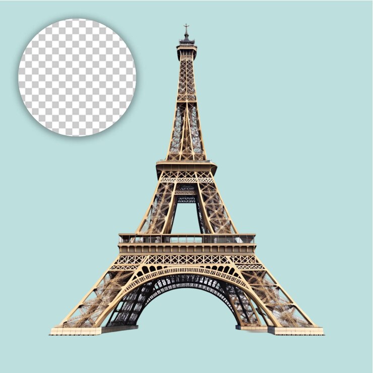 PSD la famosa torre eiffel en parís sobre un fondo transparente