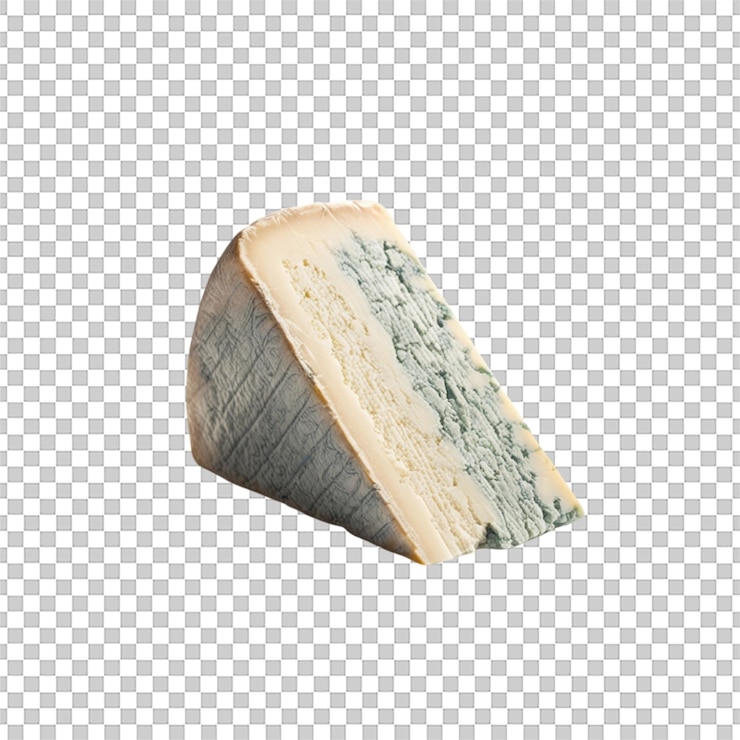 PSD el famoso queso azul italiano tradicional gorgonzola aislado sobre un fondo transparente