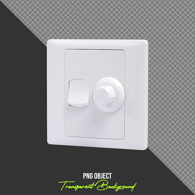 Fan Regulator Dimmer with Switch Speed Controller Angle View Isolated On Transparent Background