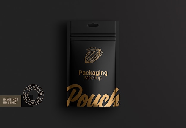 PSD fancy food pouch embalagem mockup da versão vista superior