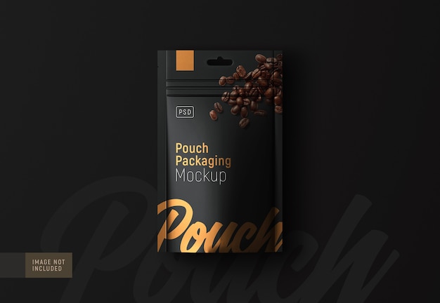 Fancy food pouch packaging mockup draufsicht